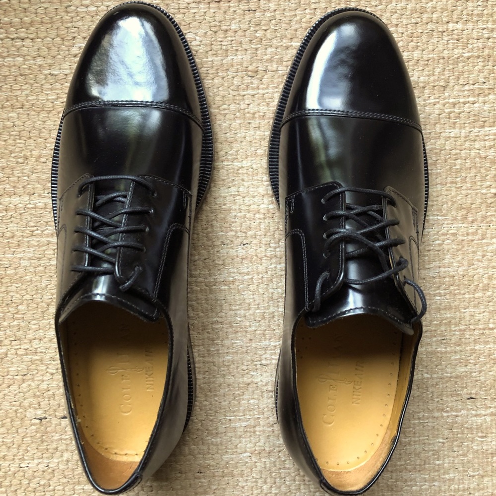 Cole Haan Nike Air Black Oxford Cap Toe 10.5